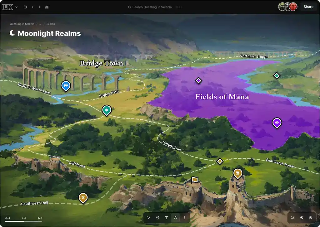 LegendKeeper's map tool