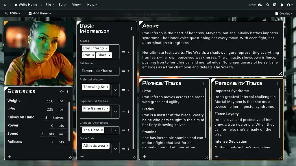 Campfire worldbuilding and writing app