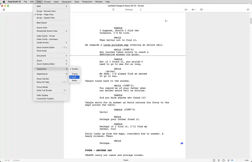 Final Draft writing app