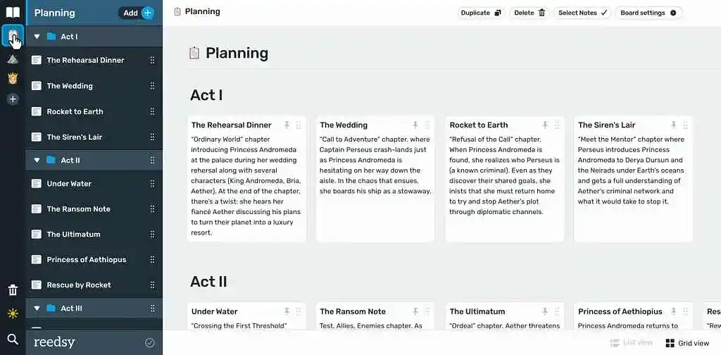 Reedsy Studio writing app