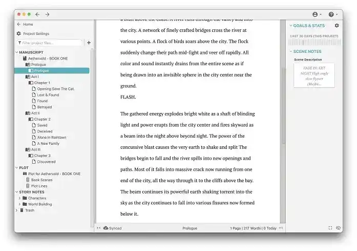 Dabble writing app