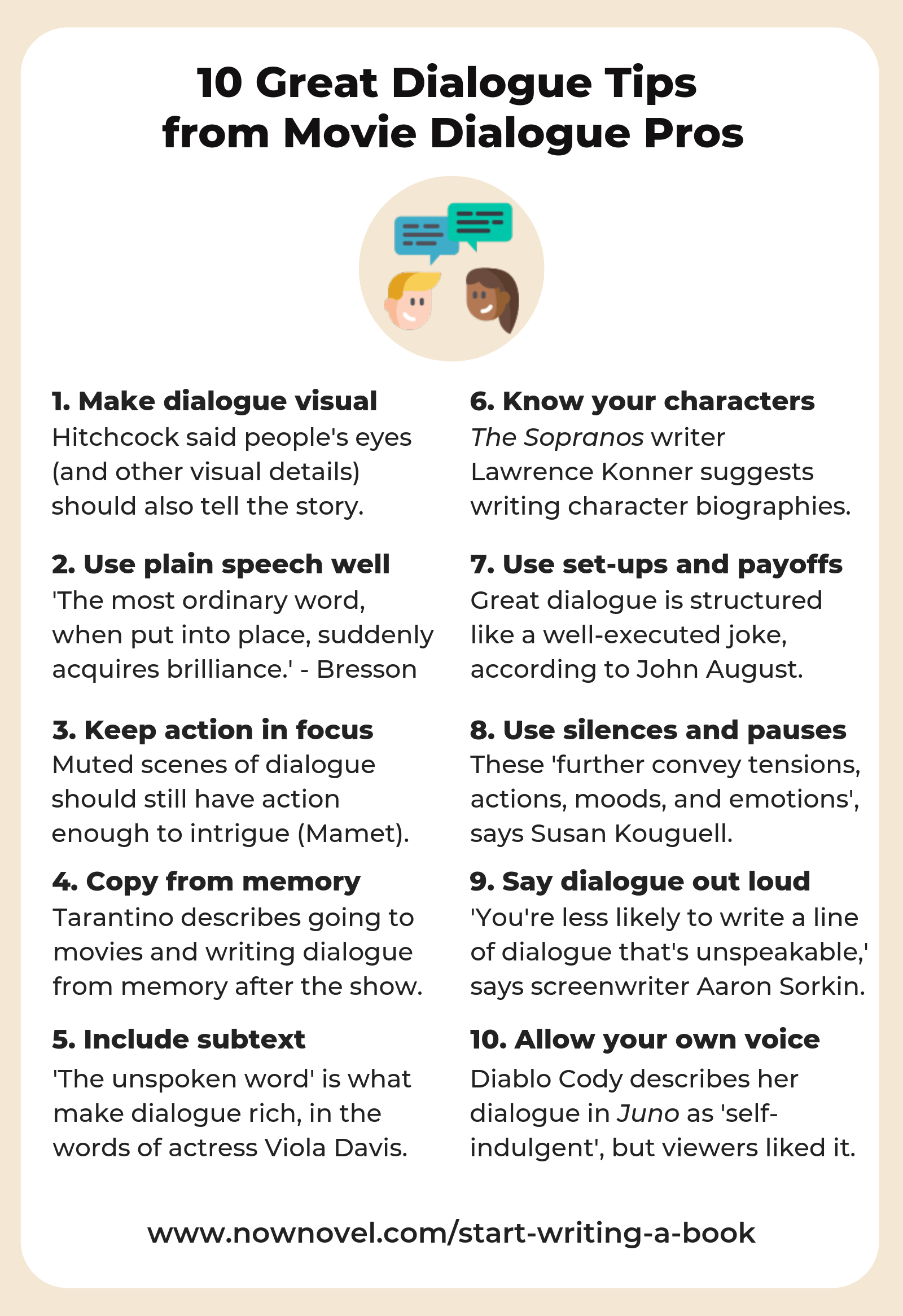 Great Dialogue: 10 Tips from Movie Dialogue Pros | NowNovel